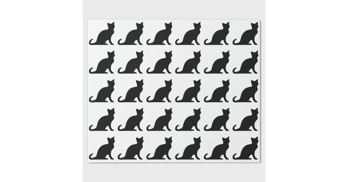 Wrapping paper with black and white cat design Zazzle