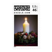 Wreath and Candle • Christmas Stamp
