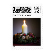 Wreath and Candle • Christmas Stamp
