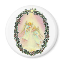 WREATH & ANGELS by SHARON SHARPE Magnets