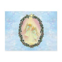 WREATH & ANGELS by SHARON SHARPE postcards