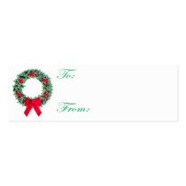 Wreath Christmas Tag Card business cards