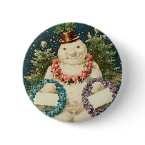 Wreath Decorated Snowman Pins