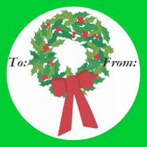 wreath, gift labels stickers
