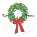 wreath, gift labels stickers