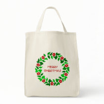 Wreath Greetings Canvas Bags