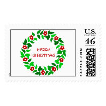 Wreath Greetings - Postage Stamp
