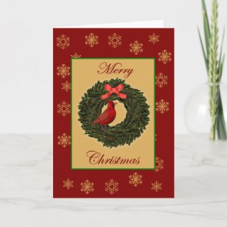 Wreath holiday card card