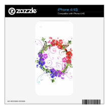 Wreath of Flowers Skin For The iPhone 4