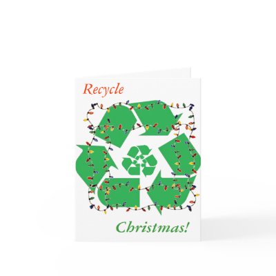 Wreath Recycle Christmas  Note Card by darshe40