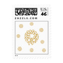 Wreath & Snowflakes postage by Priscilla48 Wreath & Snowflakes postage