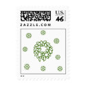 Wreath & Snowflakes postage by Priscilla48 Wreath & Snowflakes postage