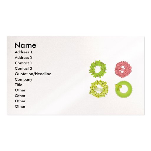 wreath-vector-10021501-large, Name, Address 1, ... Business Card Template (front side)