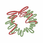 Wreath with ribbon embroidered polo shirt