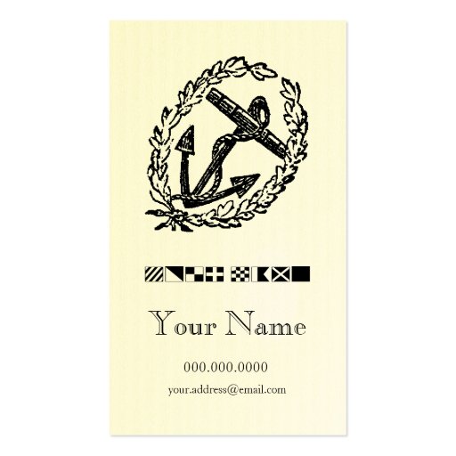 Wreathed Anchor Code Flag Personal Calling Card Business Card (front side)
