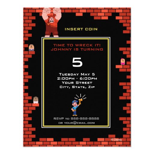 Wreck-It Ralph Birthday Invitation