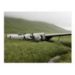 Wreckage of World War II aircraft on Atka Island. Postcard