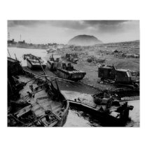 Wreckage on Iwo posters
