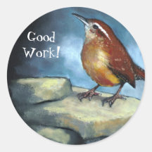 Wren in Oil Pastel: Good Work! Art Sticker