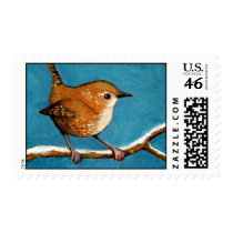 WREN IN OIL PASTEL: STAMP by joyartstamps WREN IN OIL PASTEL: STAMP