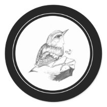Wren Sticker in pencil by natures_edge Wren Sticker in pencil
