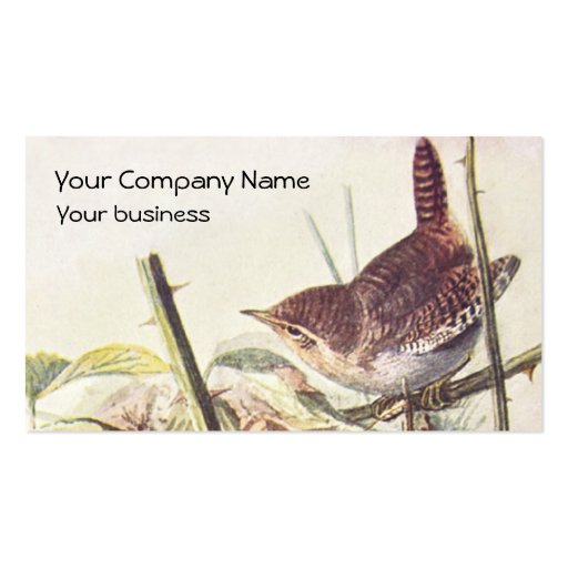 Wren vintage business card (front side)
