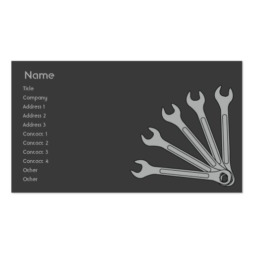 Wrench - Business Business Card Templates (front side)