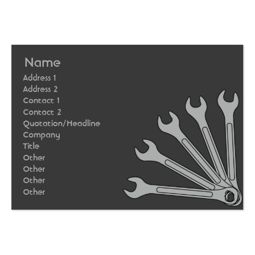 Wrench - Chubby Business Card Template (front side)