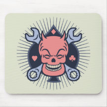 wrench-skull-spade-T Mouse Pad