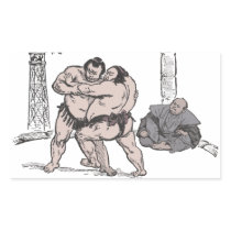 Wrestlers Rectangle Sticker