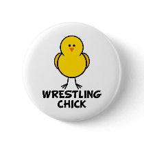 Wrestling Chick Pinback Buttons