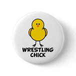 Wrestling Chick Pinback Buttons