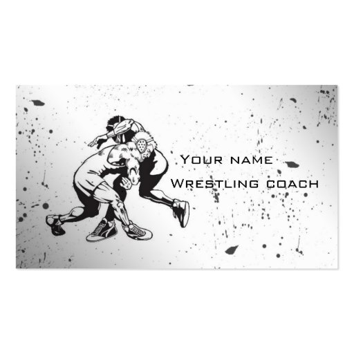 Wrestling coach business card (front side)
