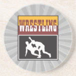 wrestling design beverage coaster