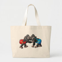 Wrestling Gorillas Canvas Bags