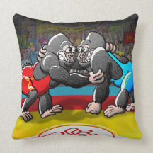 Wrestling Gorillas Pillow