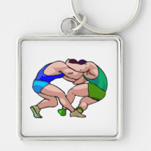 wrestling lock graphic keychain