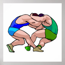 wrestling lock graphic poster