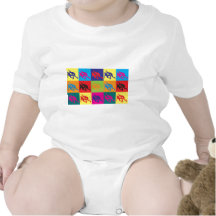 Wrestling Pop Art Baby Bodysuits