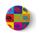 Wrestling Pop Art Pinback Button