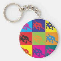 Wrestling Pop Art Keychain