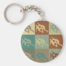 Wrestling Pop Art Keychain