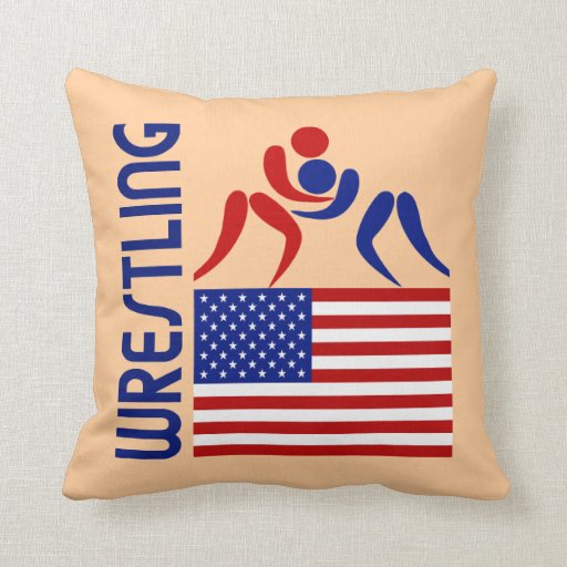 Wrestling United States Throw Pillow Zazzle