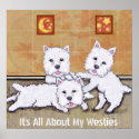 Wrestling Westie Dogs posters
