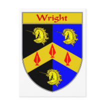 Wright Coat of Arms/Family Crest postcards