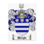 Wright Coat of Arms / Wright Family Crest Postcard
