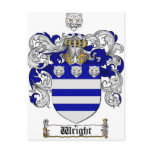 Wright Coat of Arms / Wright Family Crest postcards
