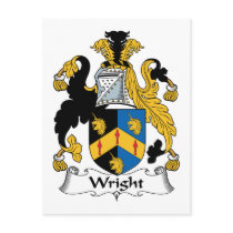 Wright Family Crest postcards by coatsofarms Wright Family Crest postcards