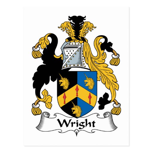 Wright Family Crest Postcard Zazzle