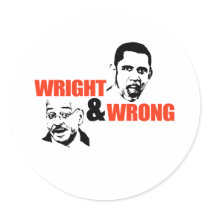 WRIGHT & WRONG / ANTI-OBAMA stickers by Politicaltshirts WRIGHT & WRONG / ANTI-OBAMA stickers